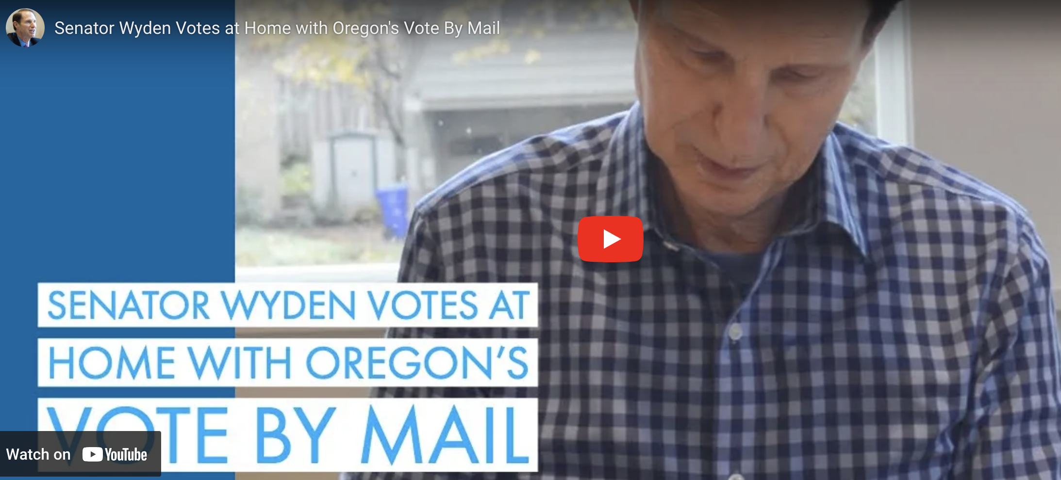 U.S. Senator Wyden Votes at Home with Oregon's Vote By Mail